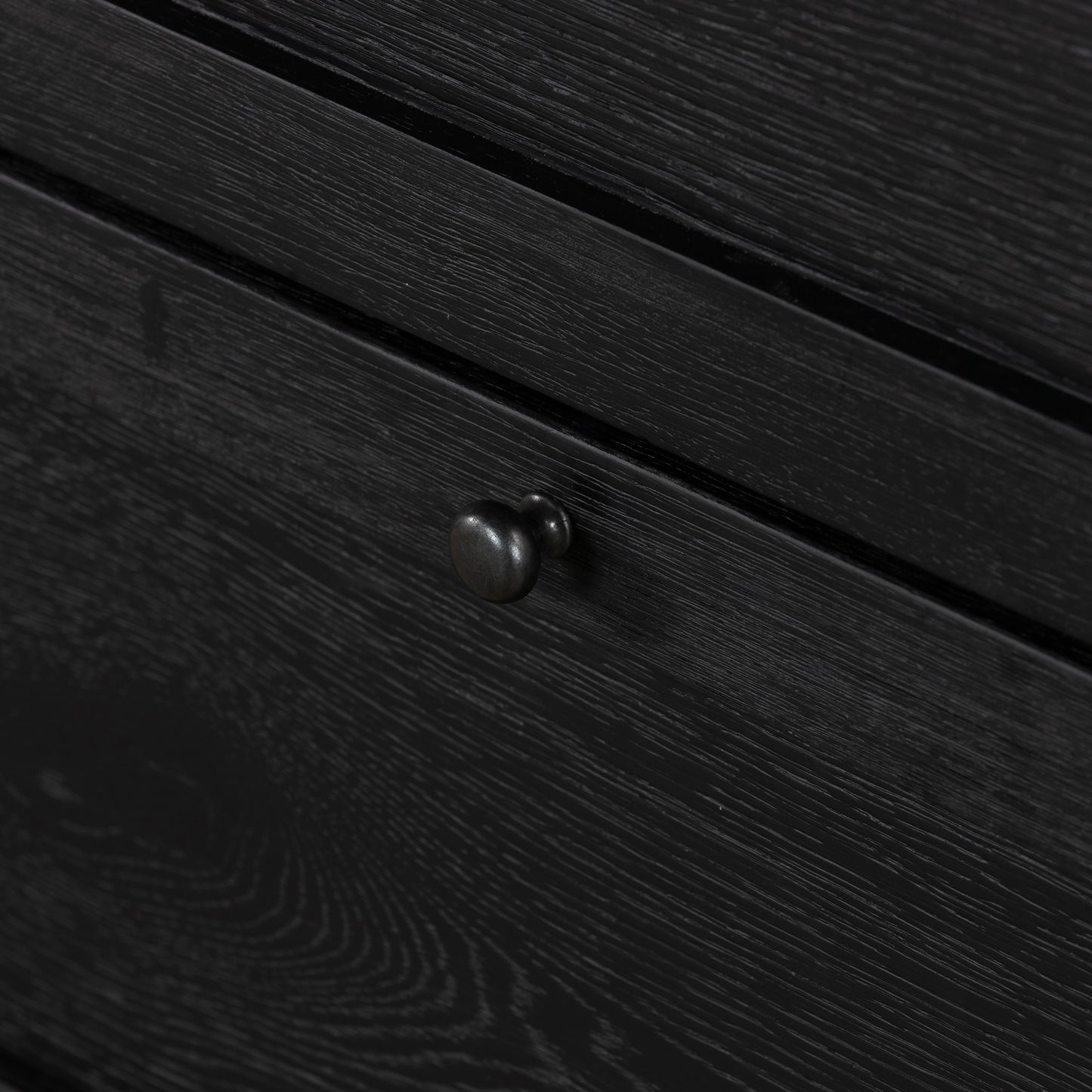 007 SI-2001640 | Additional Silo | Millie 6 Drawer Dresser by Four Hands in drifted matte black. Made from oak veneer, solid parawood, iron in a modern style.