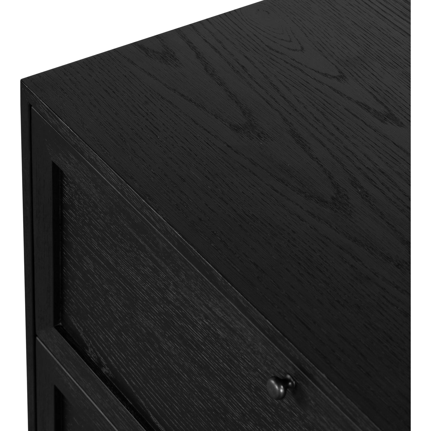 009 SI-2092753 | Additional Silo | Millie Nightstand by Four Hands in drifted matte black veneer, antique pewter, drifted oak. Made from oak veneer, solid parawood, iron in a modern style.