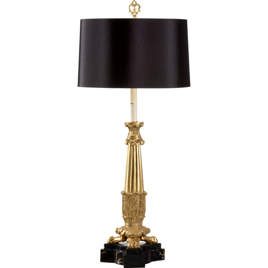 Gallery Lamp by Wildwood in gold leaf, natural black. Made from unique in a traditional style.