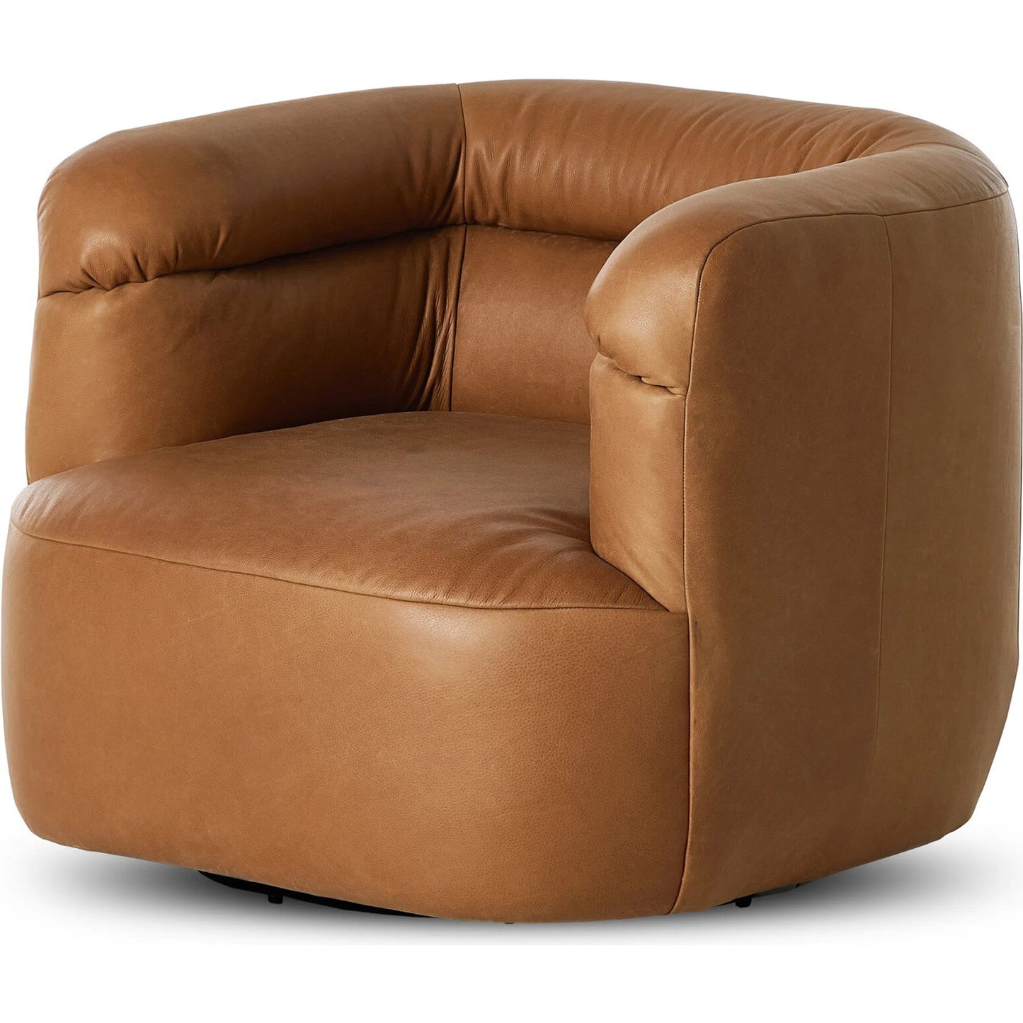 001 SI-2320068 | Primary Silo | Gerrie Swivel Chair by Four Hands in brickhouse butterscotch. Made from top grain leather in a unique style.