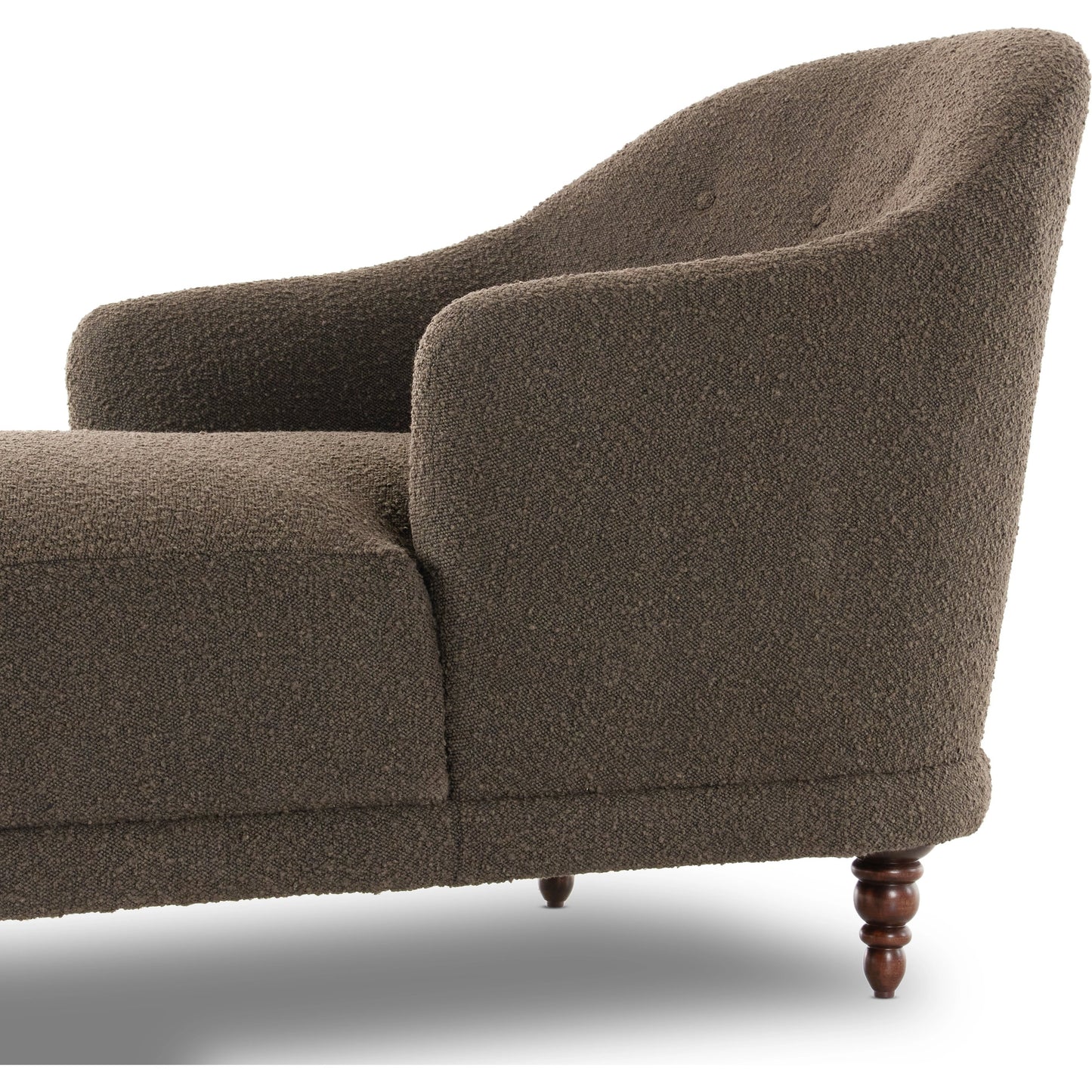 016 SI-2001620 | Additional Silo | Marnie Chaise Lounge by Four Hands in knoll mink. Made from 95% polyester, 5% acrylic, solid rosa morada, pine plywood in a modern style.