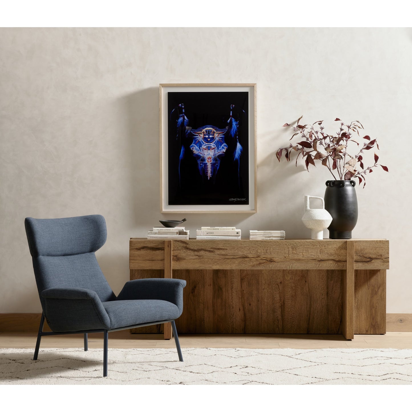 005 SI-1799334 | Lifestyle | American Dreams by Boyd Elder by Four Hands in vertical grain 2.5 white oak, clear acrylic glazing. Made from vertical grain white oak, acrylic glazing in a eclectic & global style.