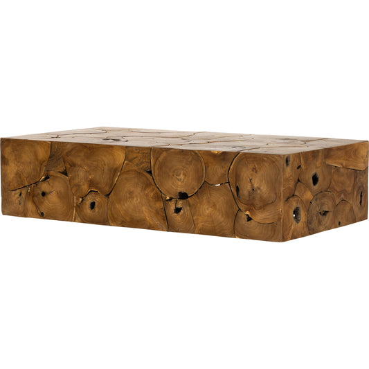 001 SI-1977866 | Primary Silo | Tomlin Outdoor Coffee Table by Four Hands in teak root. Made from solid teak in a modern style.