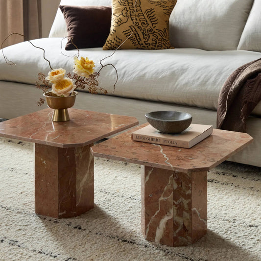 Edina Small Coffee Table by Four Hands in rusty marble. Made from solid marble, engineered hardwood in a modern style.