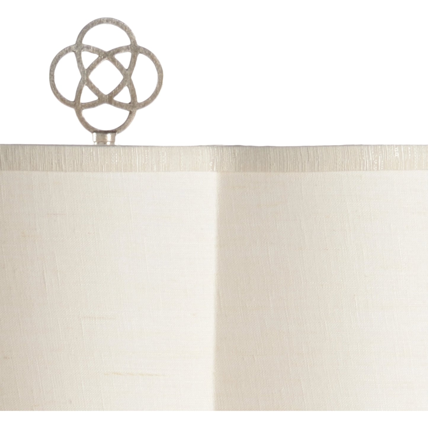 030 SR-385114 | Closeup | Cornelia Lamp by Wildwood in snow white glaze, antique silver leaf. Made from ceramic, porcelain in a transitional style.
