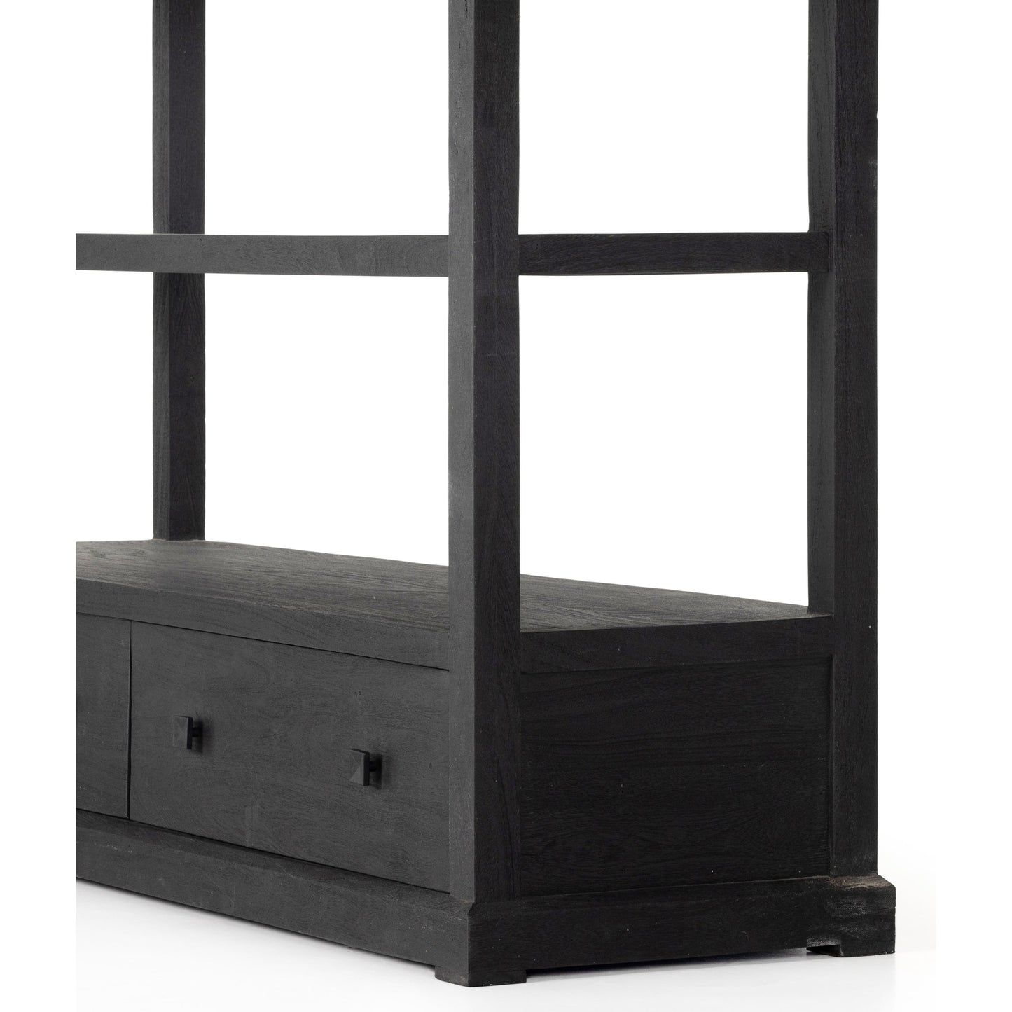 002 SI-1902932 | Additional Silo | Woodmore Bookcase by Four Hands in dark totem, black iron and dark totem. Made from solid mixed reclaimed wood, iron in a transitional style.