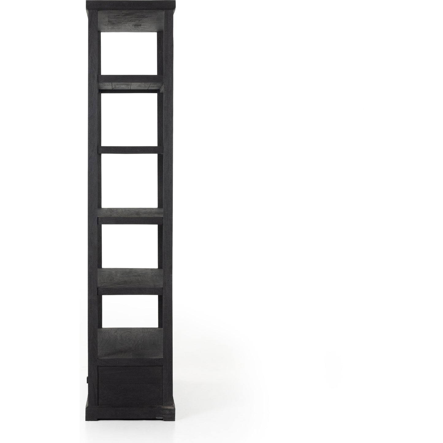 005 SI-1902932 | Additional Silo | Woodmore Bookcase by Four Hands in dark totem, black iron and dark totem. Made from solid mixed reclaimed wood, iron in a transitional style.