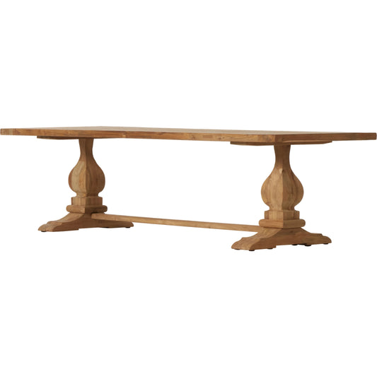 Novell Outdoor Dining Table by Four Hands in reclaimed natural. Made from solid fsc® reclaimed teak in a modern style.