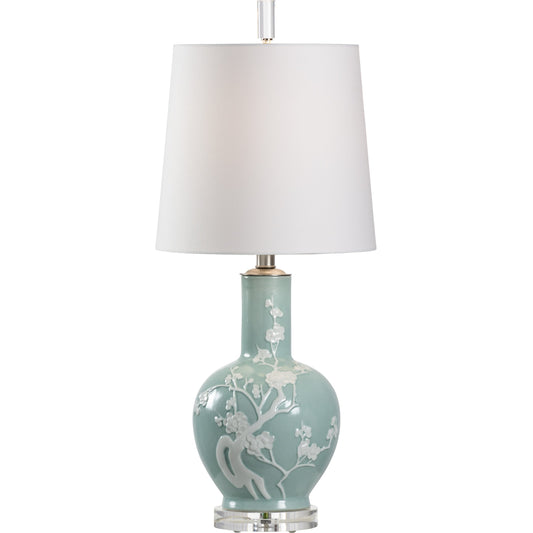 001 SR-386727 | Primary Silo | Yoshino Lamp by Wildwood in celadon glaze, clear. Made from porcelain in a cottage & farmhouse style.