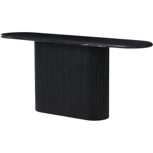 007 SI-2628228 | Primary Silo | Oranda Console Table by Four Hands in black marble, black scalloped marble. Made from solid marble in a unique style.
