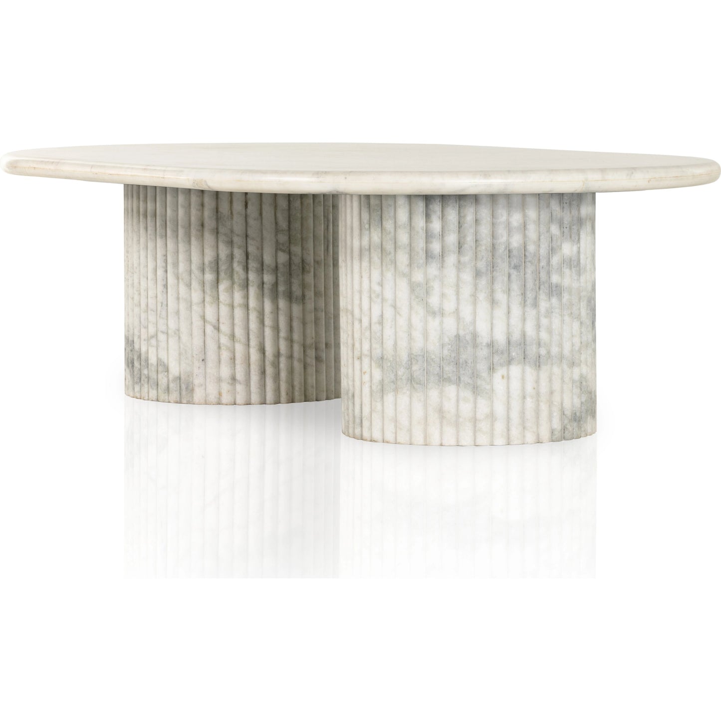 002 SI-1977645 | Additional Silo | Oranda Coffee Table by Four Hands in polished white marble. Made from solid marble, engineered hardwood in a modern style.