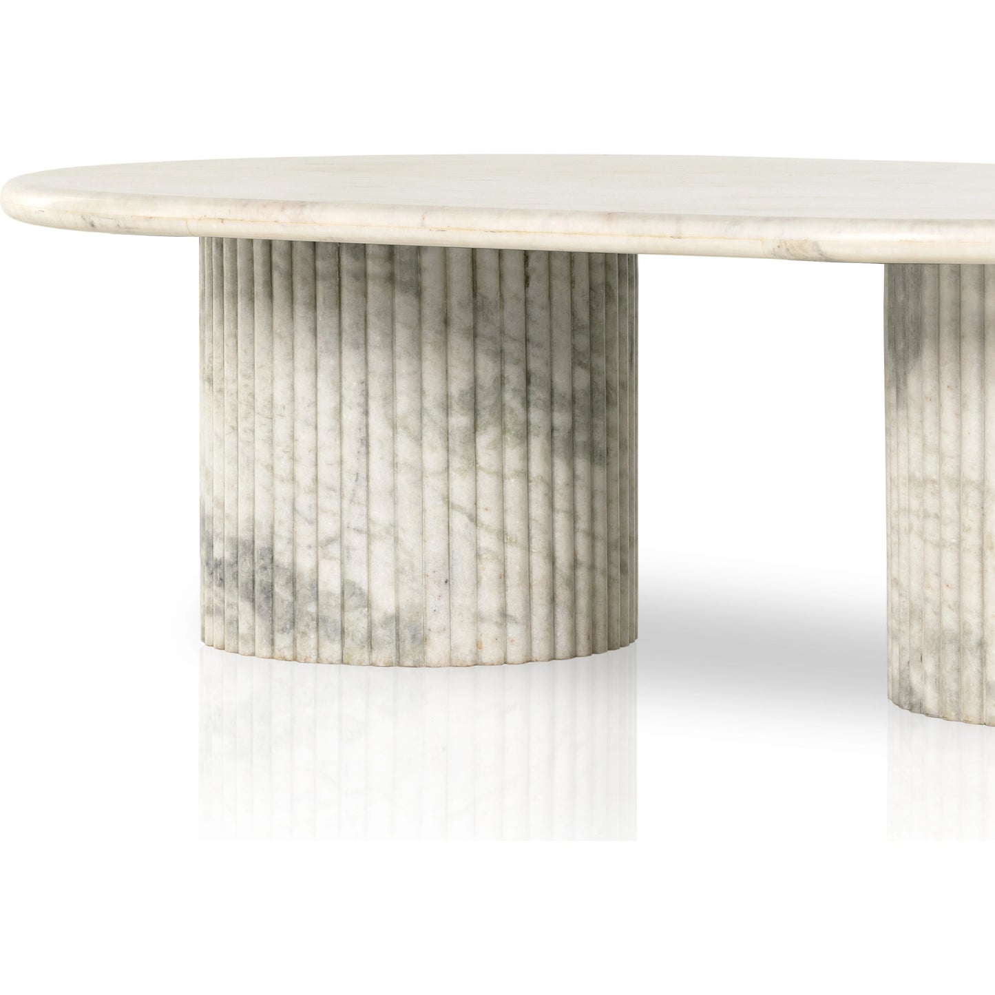 011 SI-1977645 | Additional Silo | Oranda Coffee Table by Four Hands in polished white marble. Made from solid marble, engineered hardwood in a modern style.