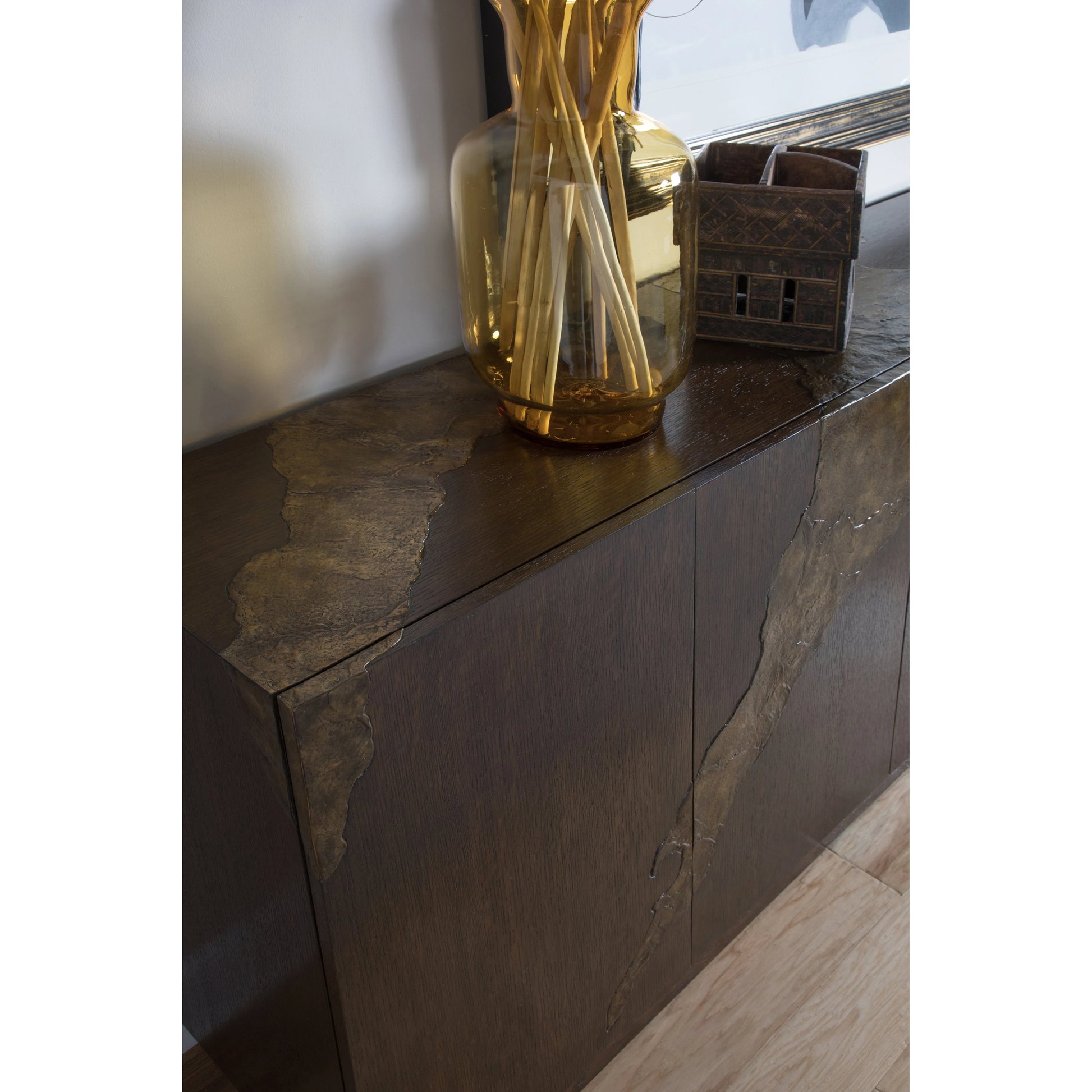 Contango Media Console by Artistica Home in dark brown. Made from unique in a modern style.