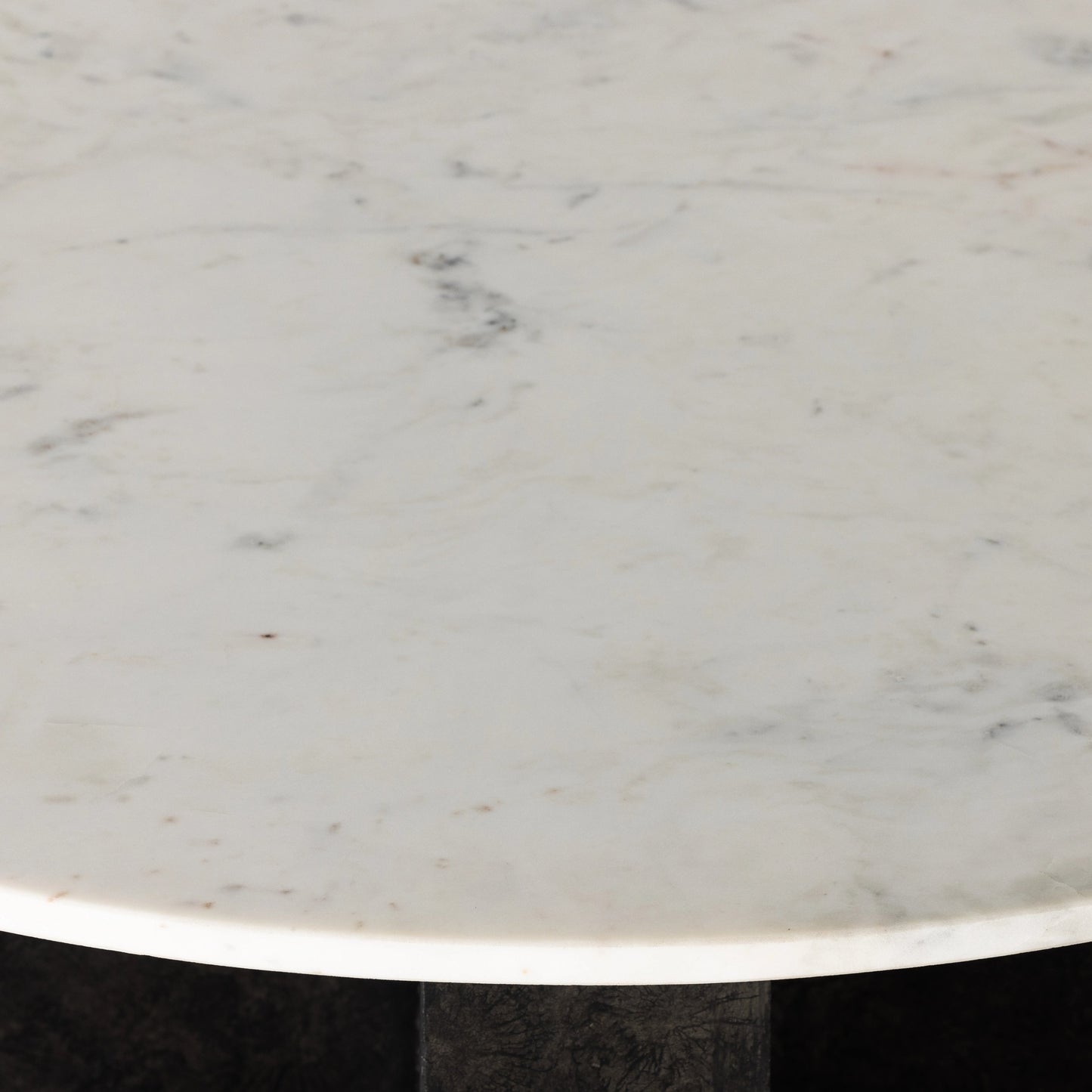 006 SI-1977850 | Additional Silo | Terrell Round Coffee Table by Four Hands in raw black, polished white marble. Made from solid marble, aluminum, engineered hardwood in a modern style.