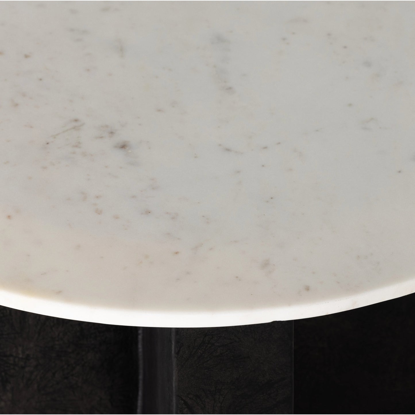 006 SI-1977851 | Additional Silo | Terrell Round End Table by Four Hands in raw black, polished white marble. Made from solid marble, aluminum, engineered hardwood in a modern style.