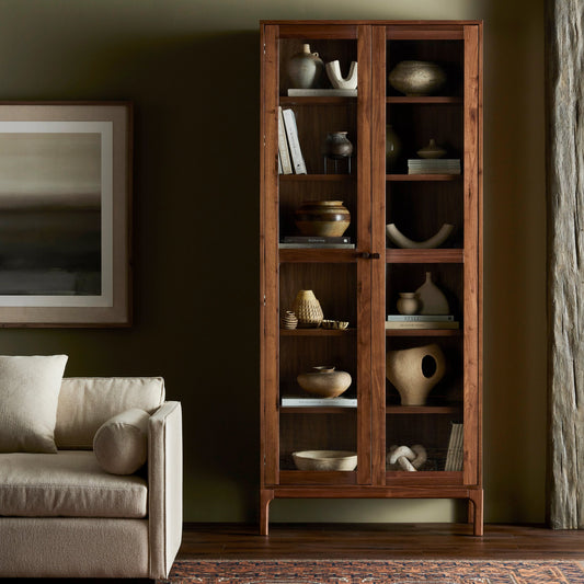 Arturo Cabinet by Four Hands in natural walnut. Made from walnut veneer, solid walnut in a modern style.