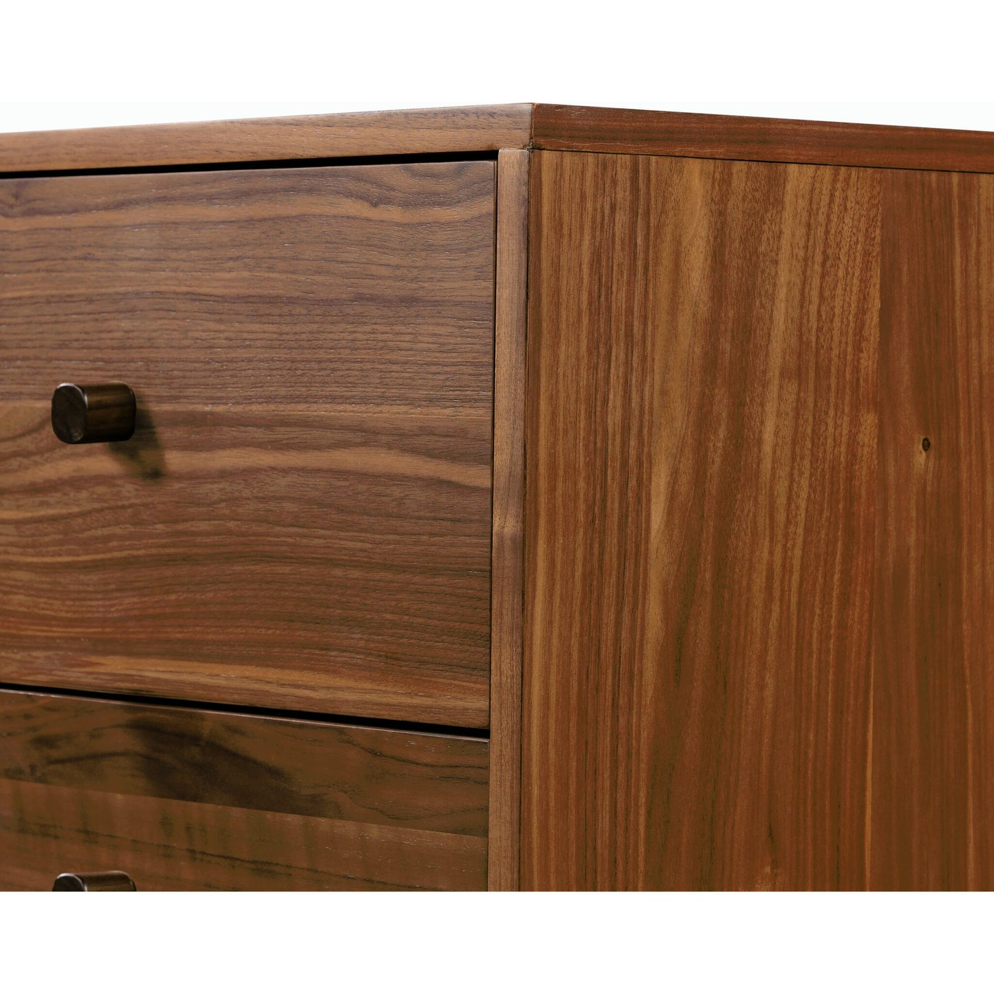 008 SI-2158047 | Closeup | Arturo Media Console by Four Hands in natural walnut veneer. Made from walnut veneer in a modern style.