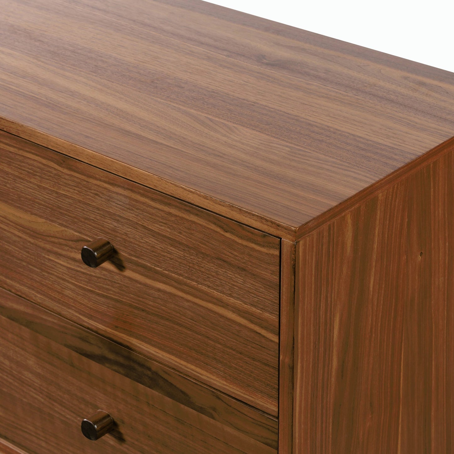 009 SI-2158047 | Closeup | Arturo Media Console by Four Hands in natural walnut veneer. Made from walnut veneer in a modern style.