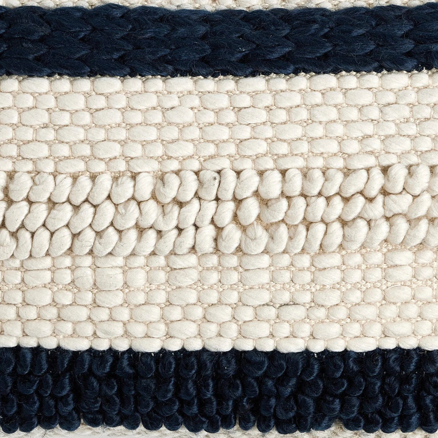 010 SI-2320298 | Closeup | Textured Stripe Pillow by Four Hands in navy, natural, cream backing. Made from unique in a transitional style.
