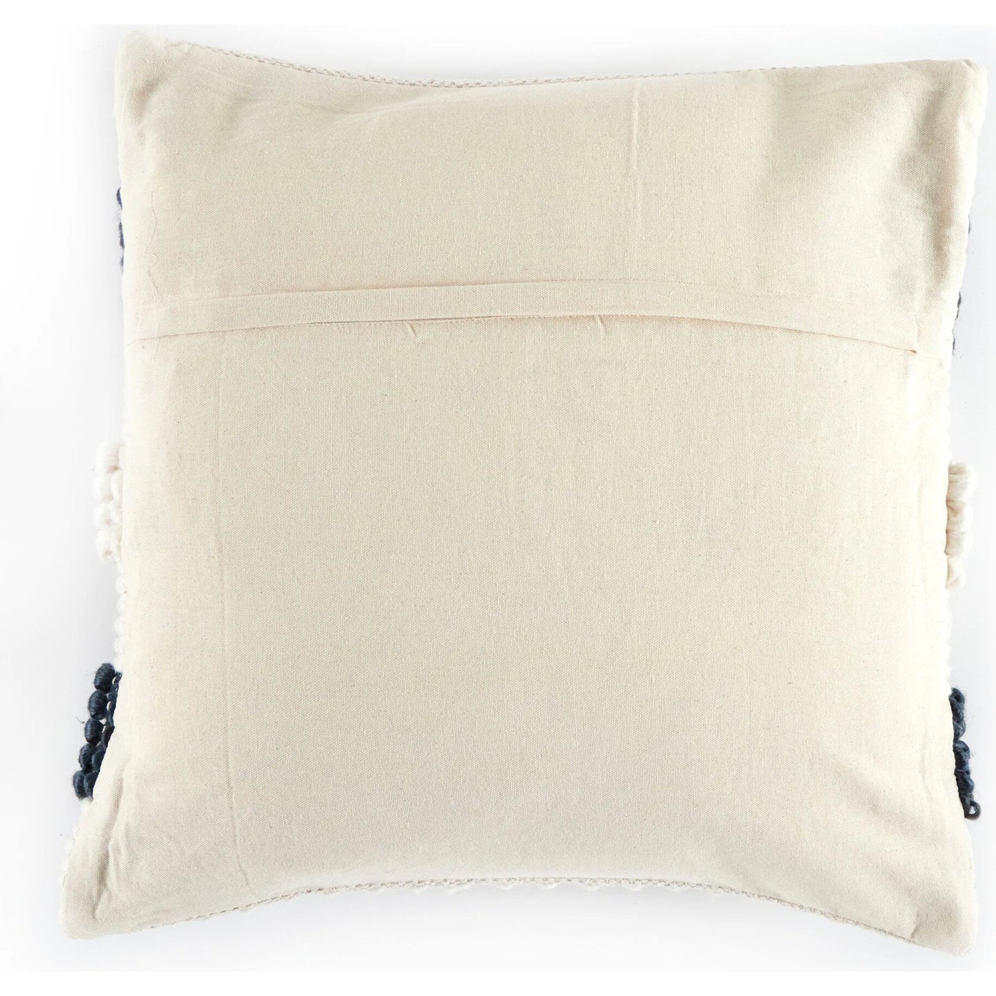 002 SI-2257067 | Additional Silo | Textured Stripe Pillow by Four Hands in navy, natural, cream backing. Made from 60% wool, 30% cotton, 10% viscose, 100% cotton, 100% polyester fiber in a unique style.