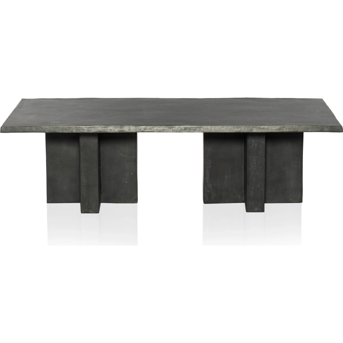 003 SI-1977848 | Additional Silo | Terrell Outdoor Coffee Table by Four Hands in aged grey. Made from aluminum, engineered hardwood in a modern style.