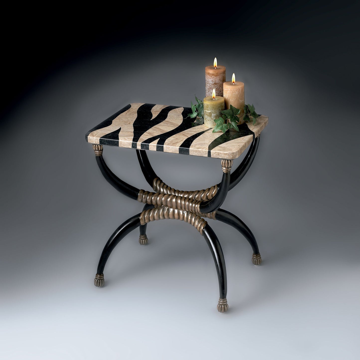 003 O-BUTLER-2343070 | Additional Silo | Zebra Accent Table by Butler Specialty Company in multi-color and heritage. Made from resin, fossil stone in a eclectic & global style.