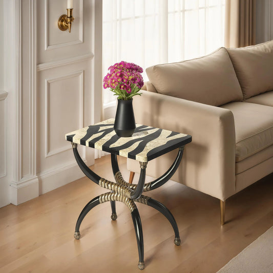 Zebra Accent Table by Butler Specialty Company in multi-color and heritage. Made from resin, fossil stone in a eclectic & global style.