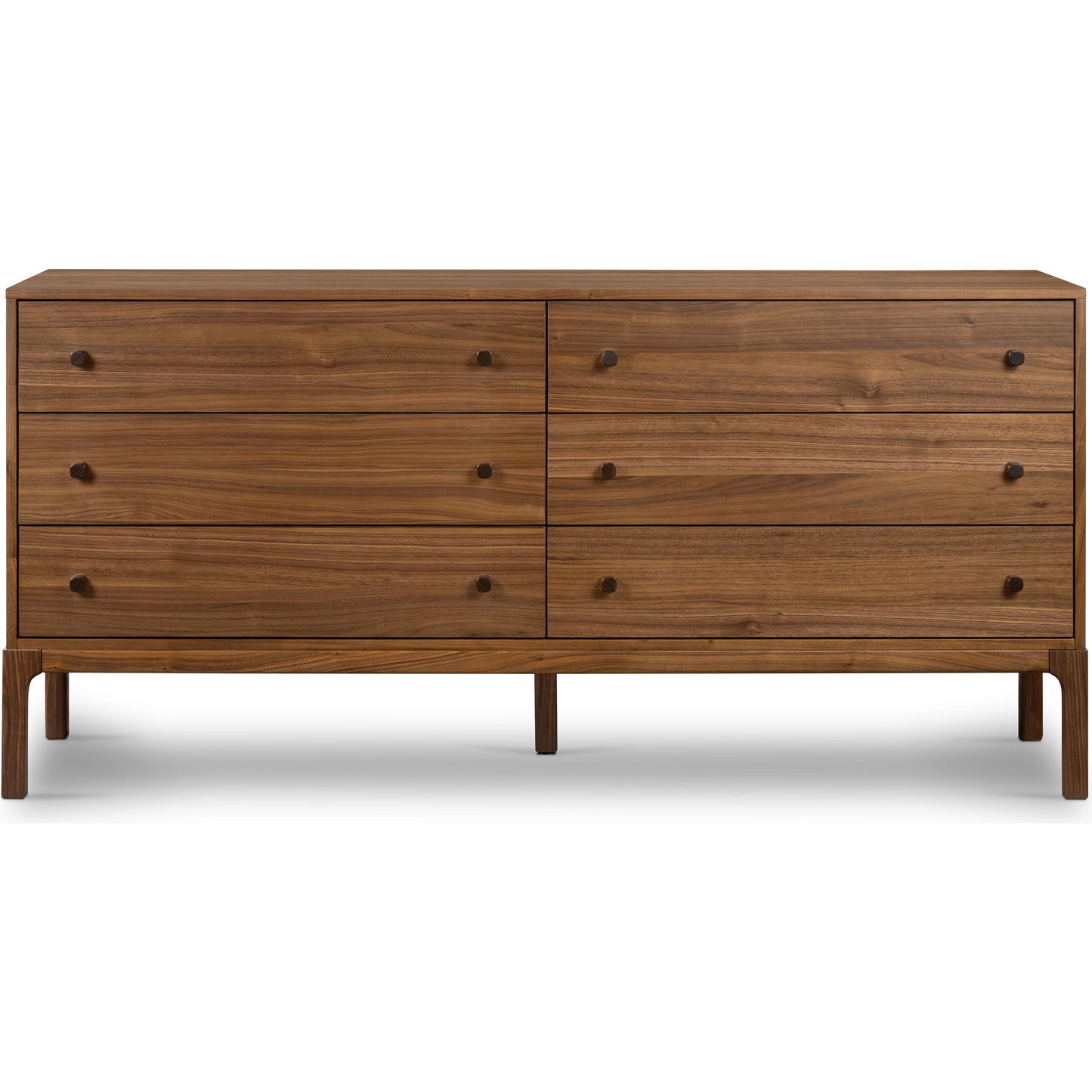002 SI-2074081 | Additional Silo | Arturo 6 Drawer Dresser by Four Hands in natural walnut. Made from walnut veneer, solid walnut in a modern style.