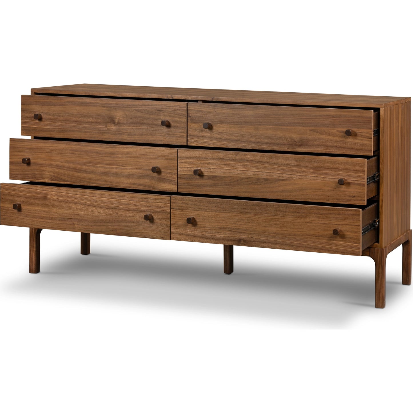 003 SI-2074081 | Additional Silo | Arturo 6 Drawer Dresser by Four Hands in natural walnut. Made from walnut veneer, solid walnut in a modern style.