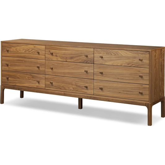 001 SI-2519077 | Primary Silo | Arturo 9 Drawer Dresser by Four Hands in natural walnut veneer. Made from walnut veneer, solid walnut in a transitional style.