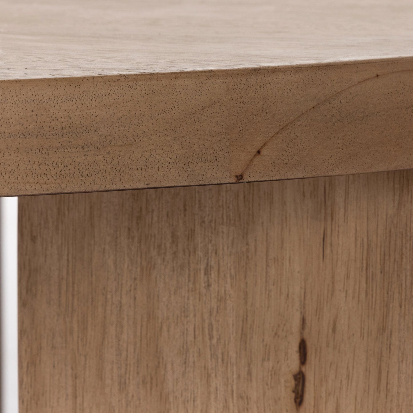 011 SI-1980579 | Additional Silo | Mesa Large Round Coffee Table by Four Hands in light brushed parawood. Made from solid parawood, iron in a modern style.