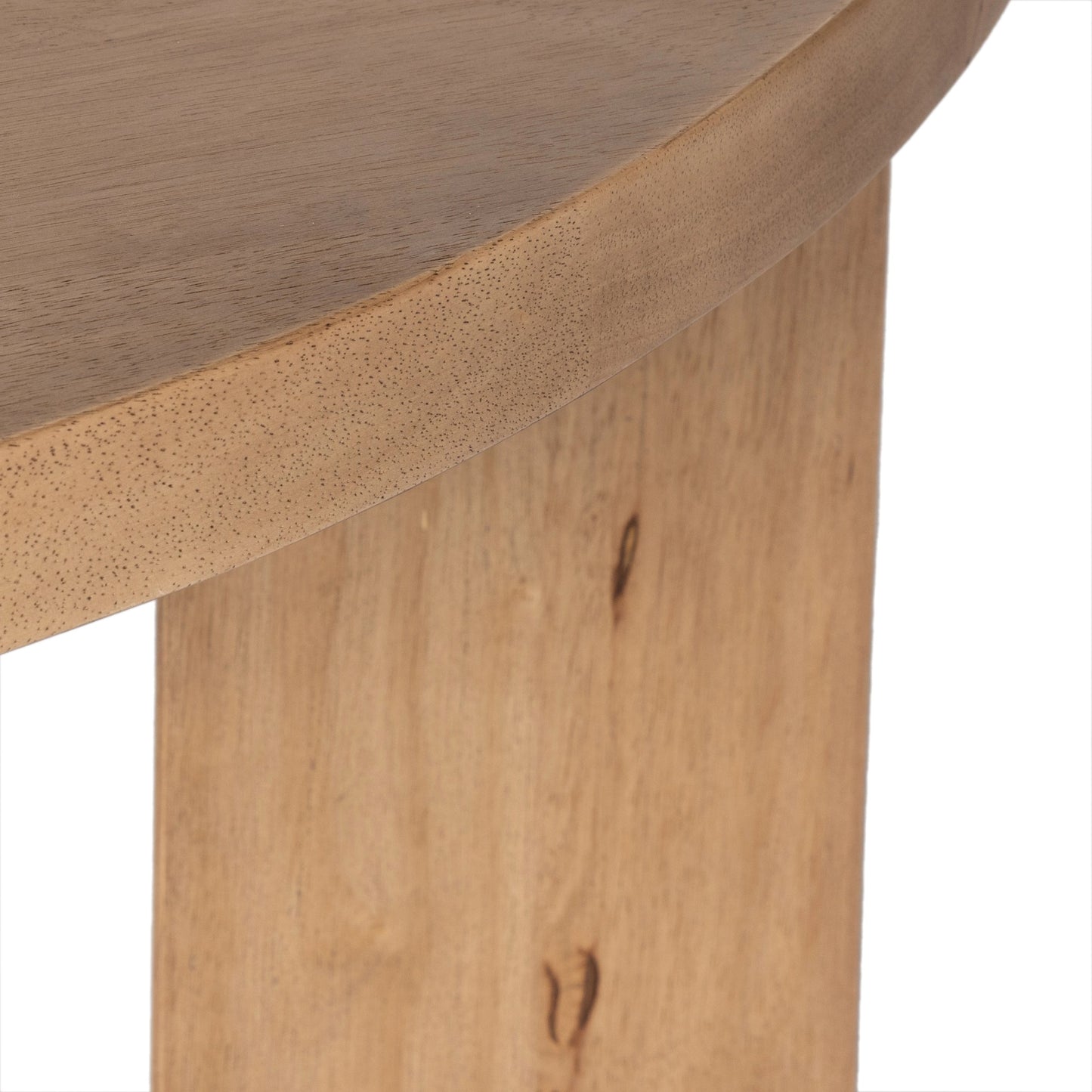 015 SI-1980579 | Additional Silo | Mesa Large Round Coffee Table by Four Hands in light brushed parawood. Made from solid parawood, iron in a modern style.