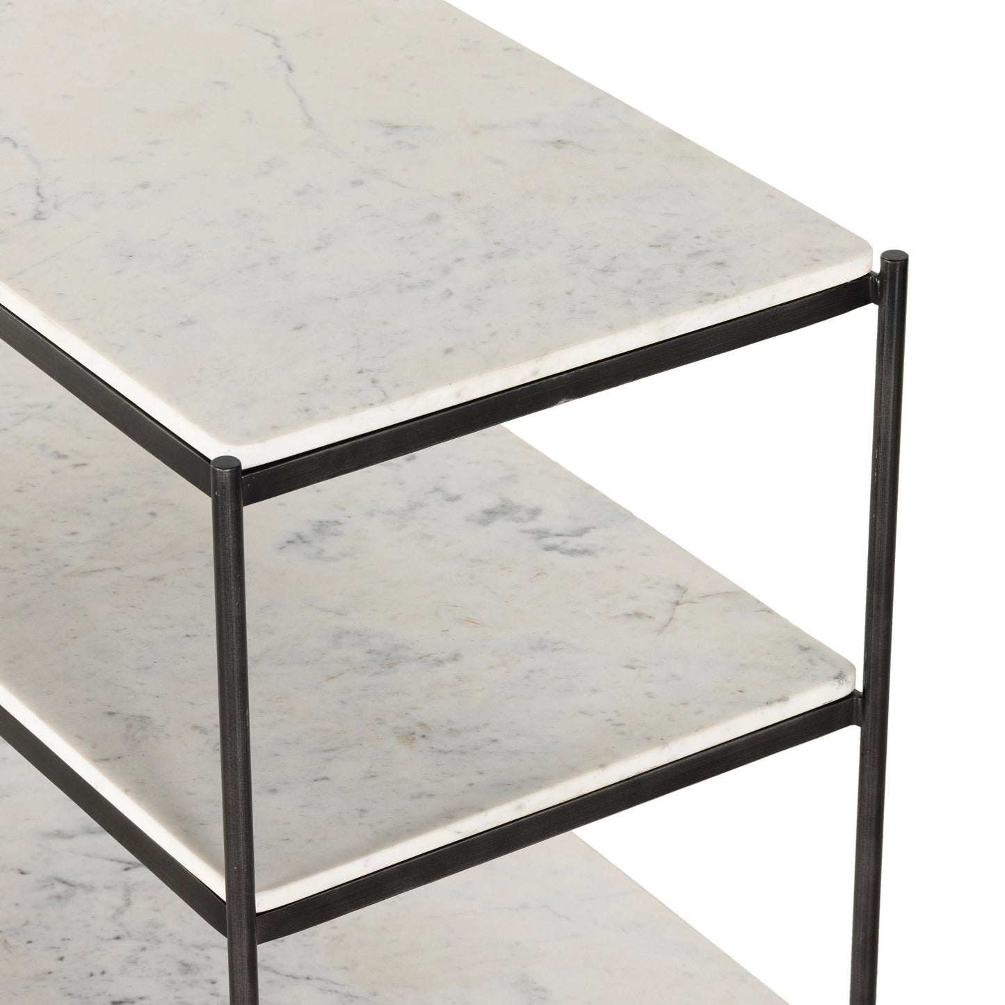 002 SI-1977320 | Additional Silo | Felix Large Nightstand by Four Hands in hammered grey. Made from iron, solid marble in a modern style.