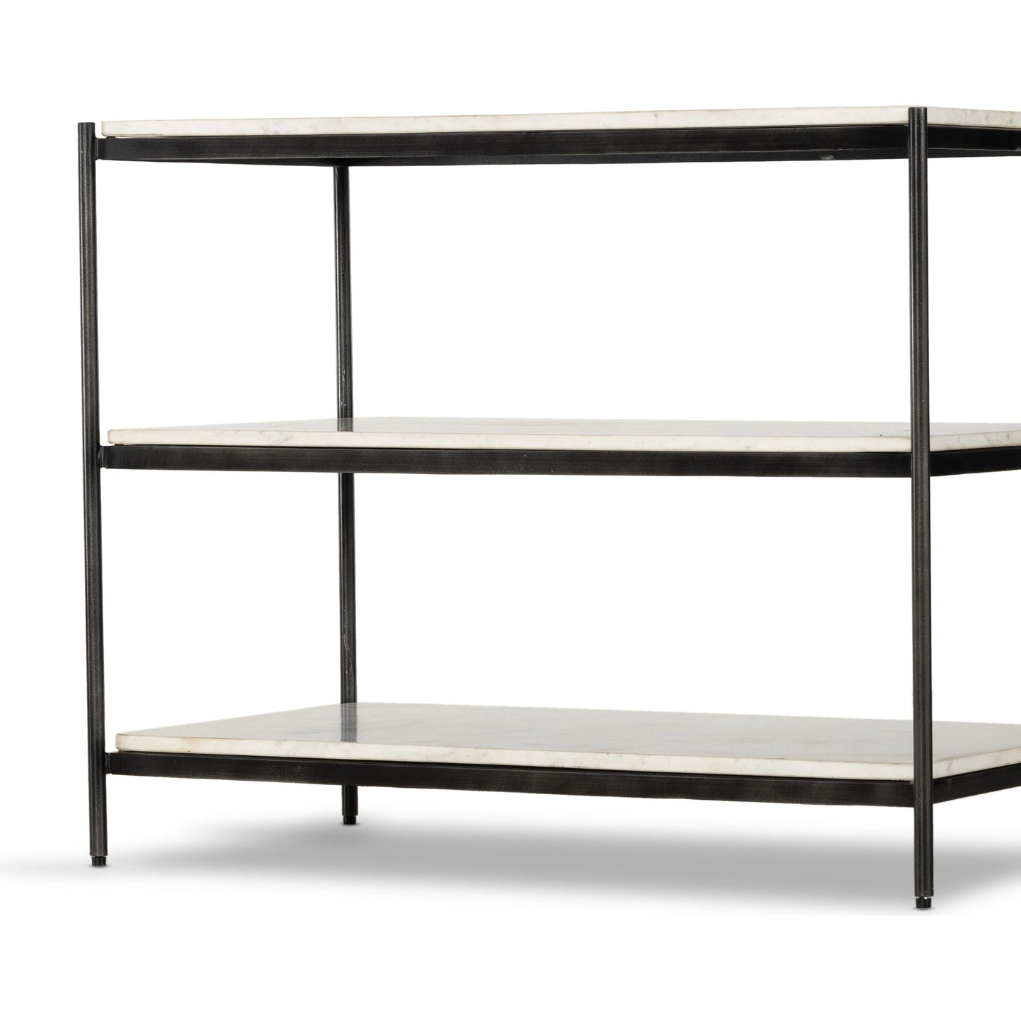 006 SI-1977320 | Additional Silo | Felix Large Nightstand by Four Hands in hammered grey. Made from iron, solid marble in a modern style.