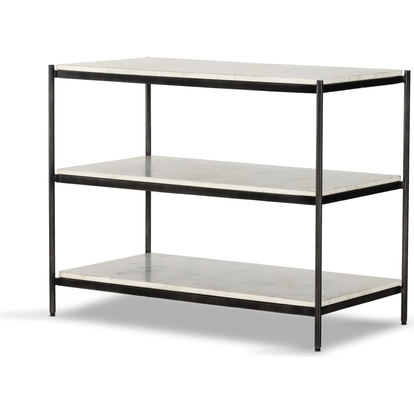001 SI-1977320 | Additional Silo | Felix Large Nightstand by Four Hands in hammered grey. Made from iron, solid marble in a modern style.