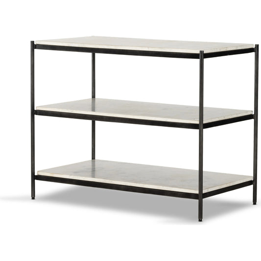 001 SI-1977320 | Additional Silo | Felix Large Nightstand by Four Hands. Made from iron, solid marble in a modern style.