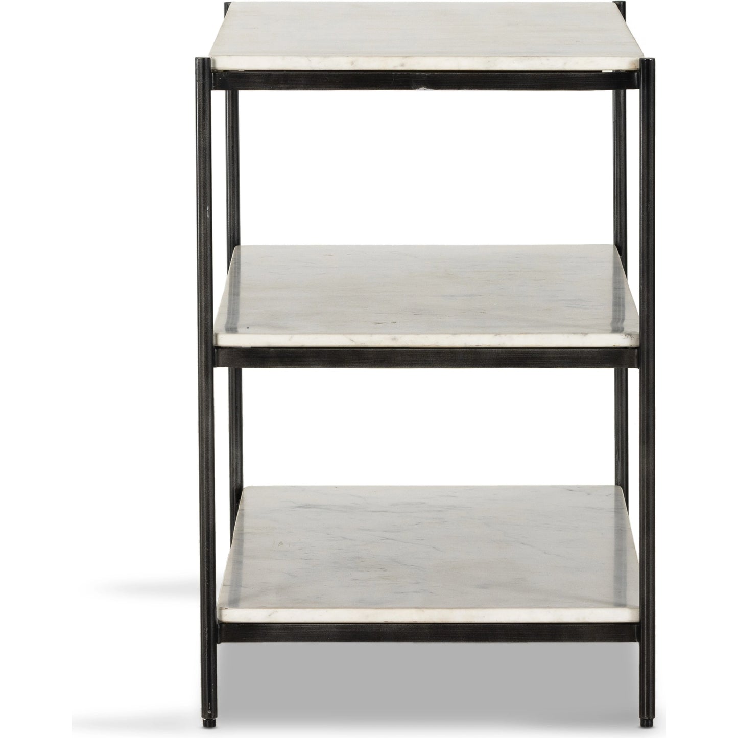 005 SI-1977320 | Additional Silo | Felix Large Nightstand by Four Hands in hammered grey. Made from iron, solid marble in a modern style.