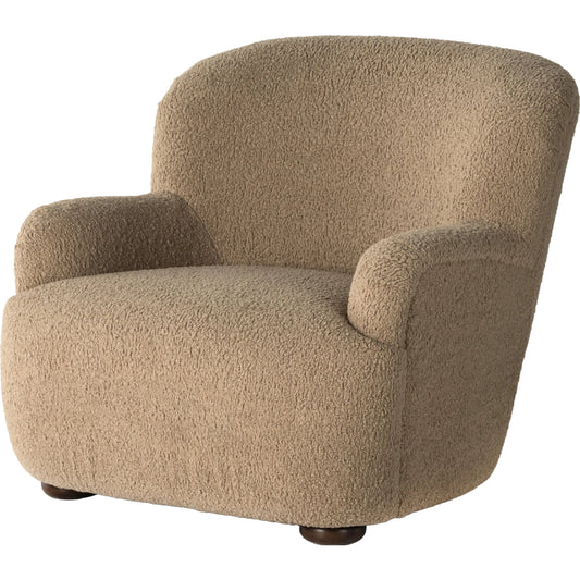 001 SI-1902884 | Primary Silo | Kadon Chair by Four Hands in sheepskin camel, almond. Made from 100% polyester, solid parawood, 100% polypropylene in a transitional style.
