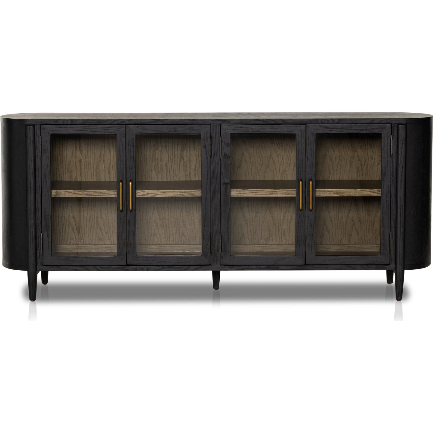 003 SI-1977861 | Additional Silo | Tolle Sideboard by Four Hands in drifted matte black, drifted oak. Made from solid oak, tempered glass, oak veneer in a modern style.