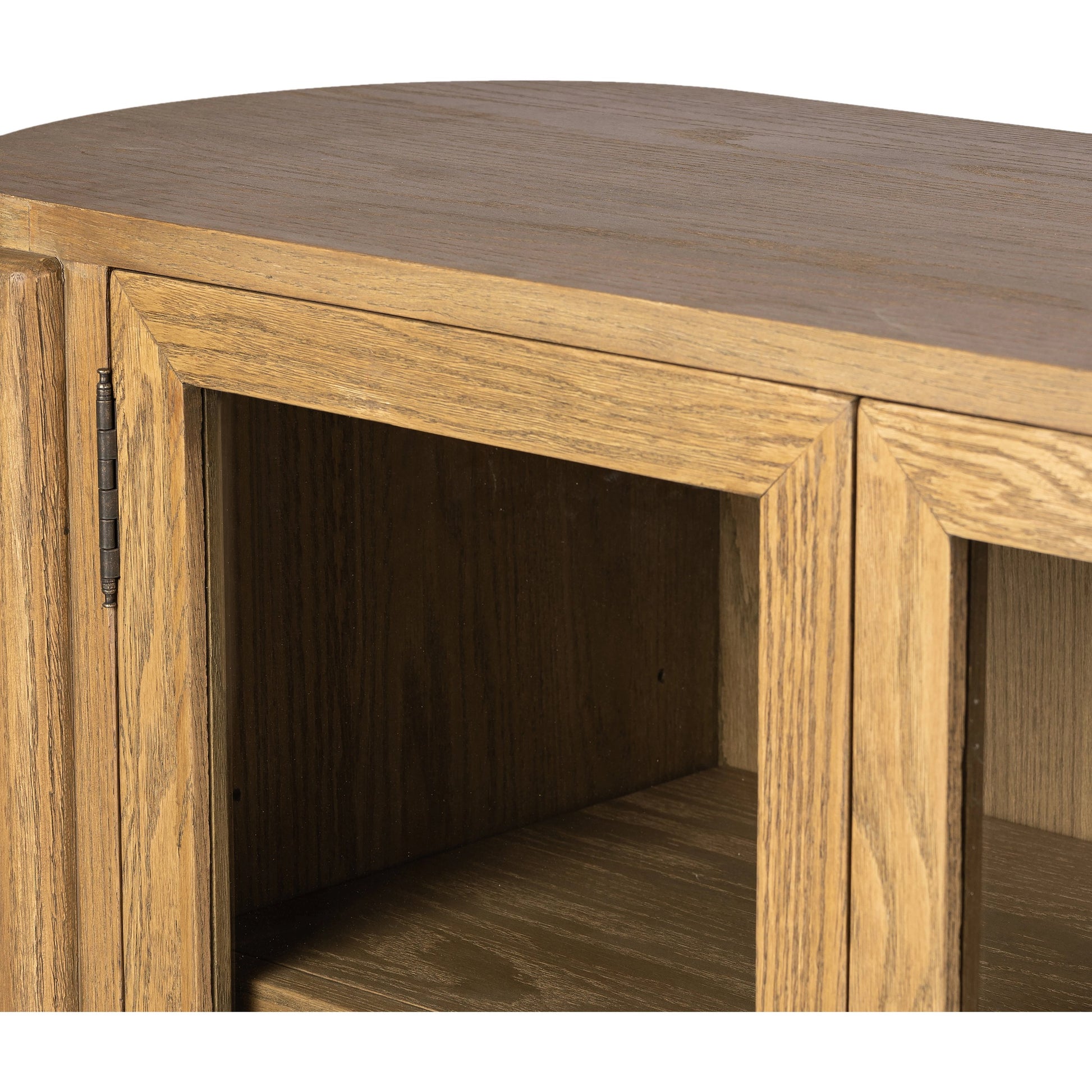 Tolle Sideboard by Four Hands in drifted matte black, drifted oak. Made from solid oak, tempered glass, oak veneer in a modern style.