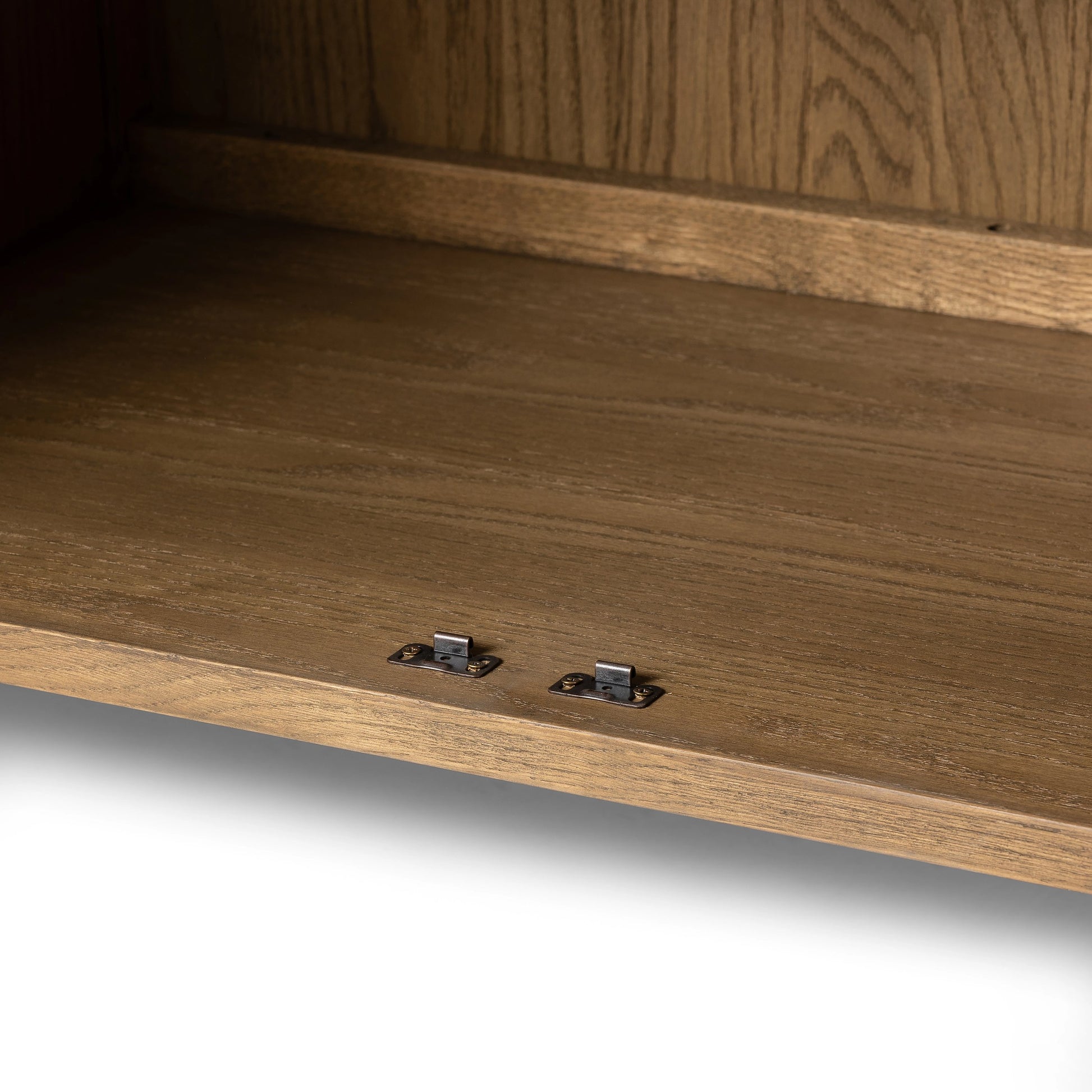 Tolle Sideboard by Four Hands in drifted matte black, drifted oak. Made from solid oak, tempered glass, oak veneer in a modern style.