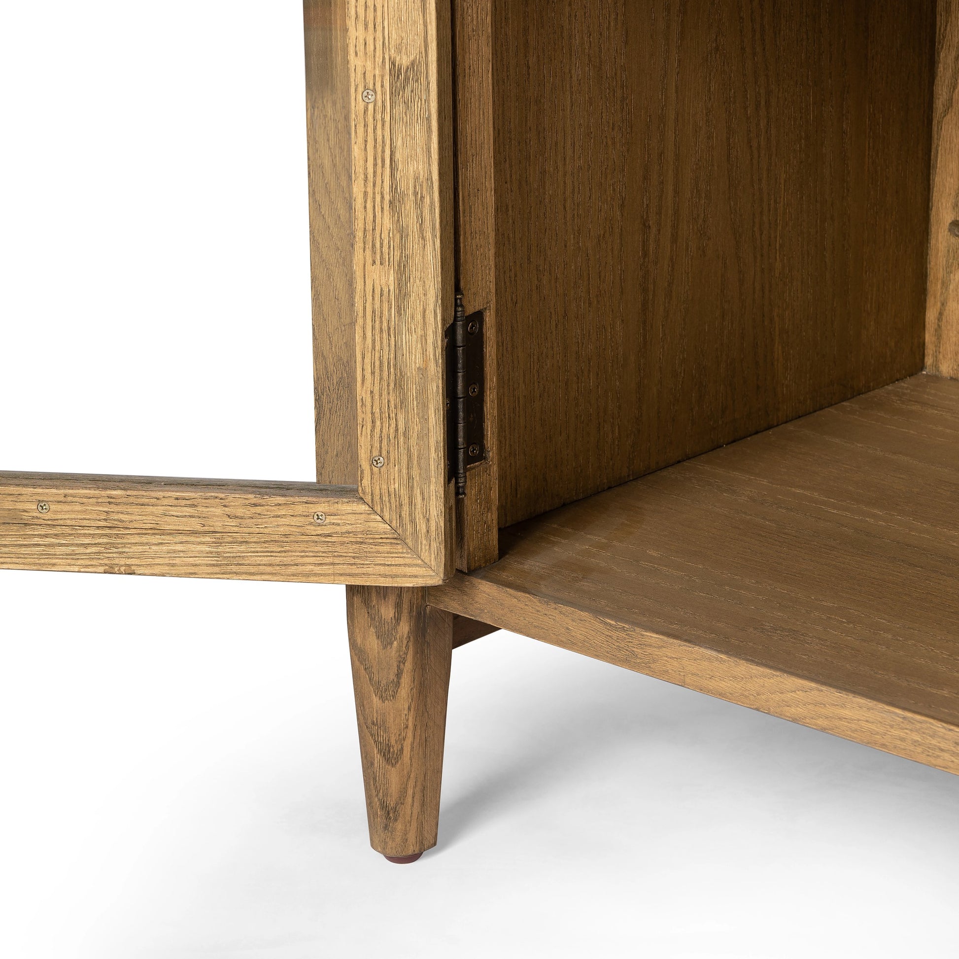 Tolle Sideboard by Four Hands in drifted matte black, drifted oak. Made from solid oak, tempered glass, oak veneer in a modern style.
