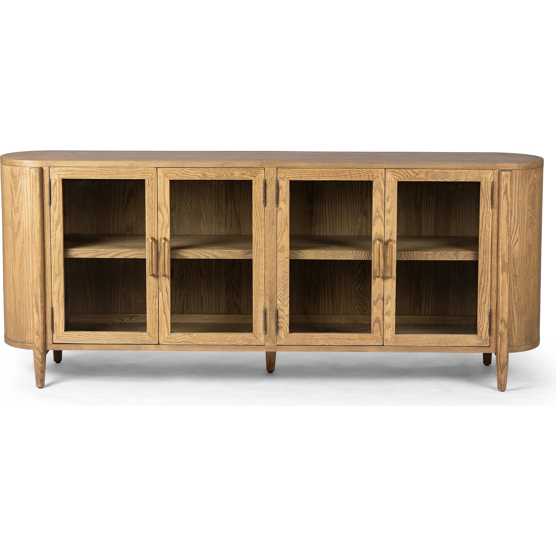 Tolle Sideboard by Four Hands in drifted matte black, drifted oak. Made from solid oak, tempered glass, oak veneer in a modern style.