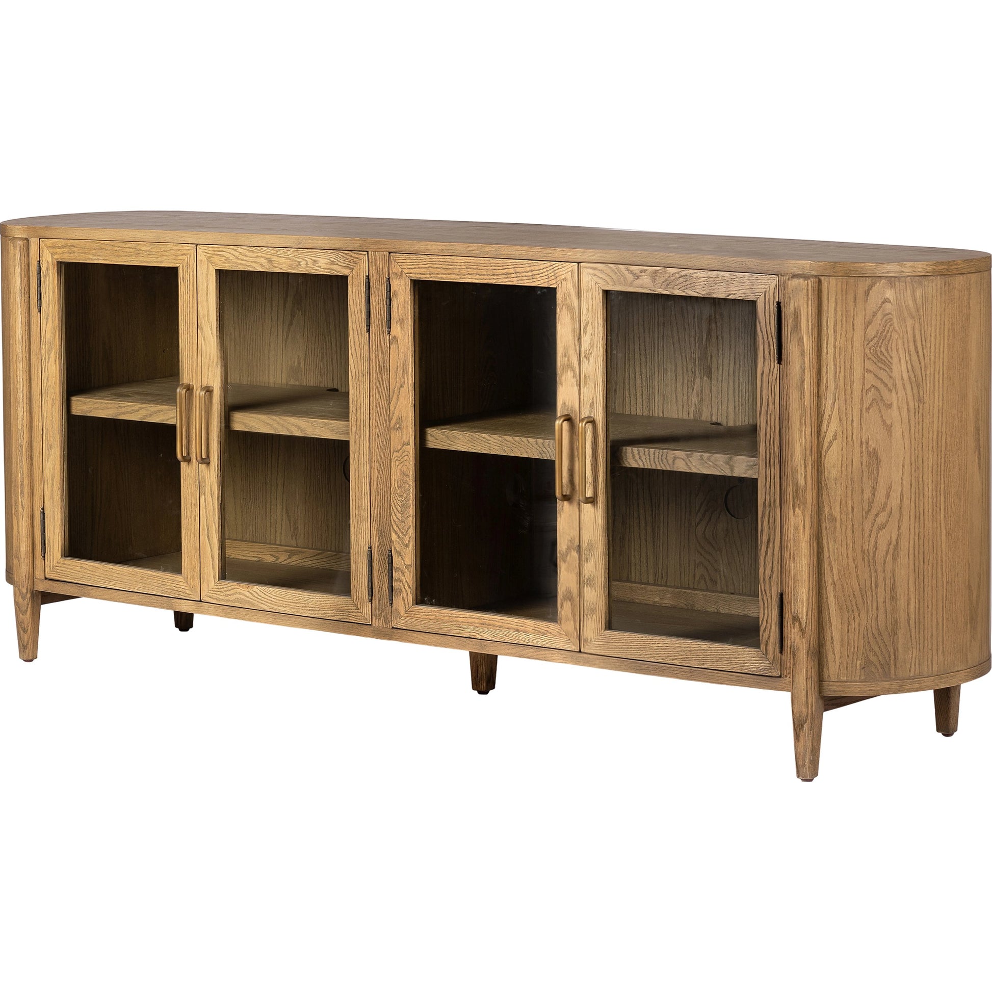 Tolle Sideboard by Four Hands in drifted matte black, drifted oak. Made from solid oak, tempered glass, oak veneer in a modern style.
