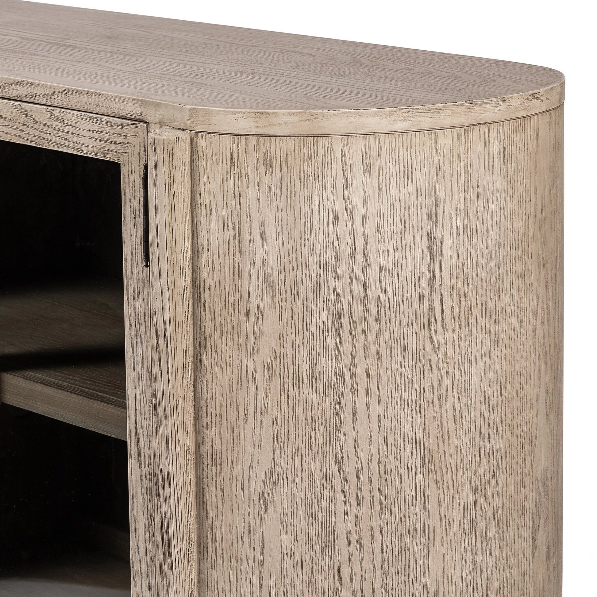 Tolle Sideboard by Four Hands in drifted matte black, drifted oak. Made from solid oak, tempered glass, oak veneer in a modern style.