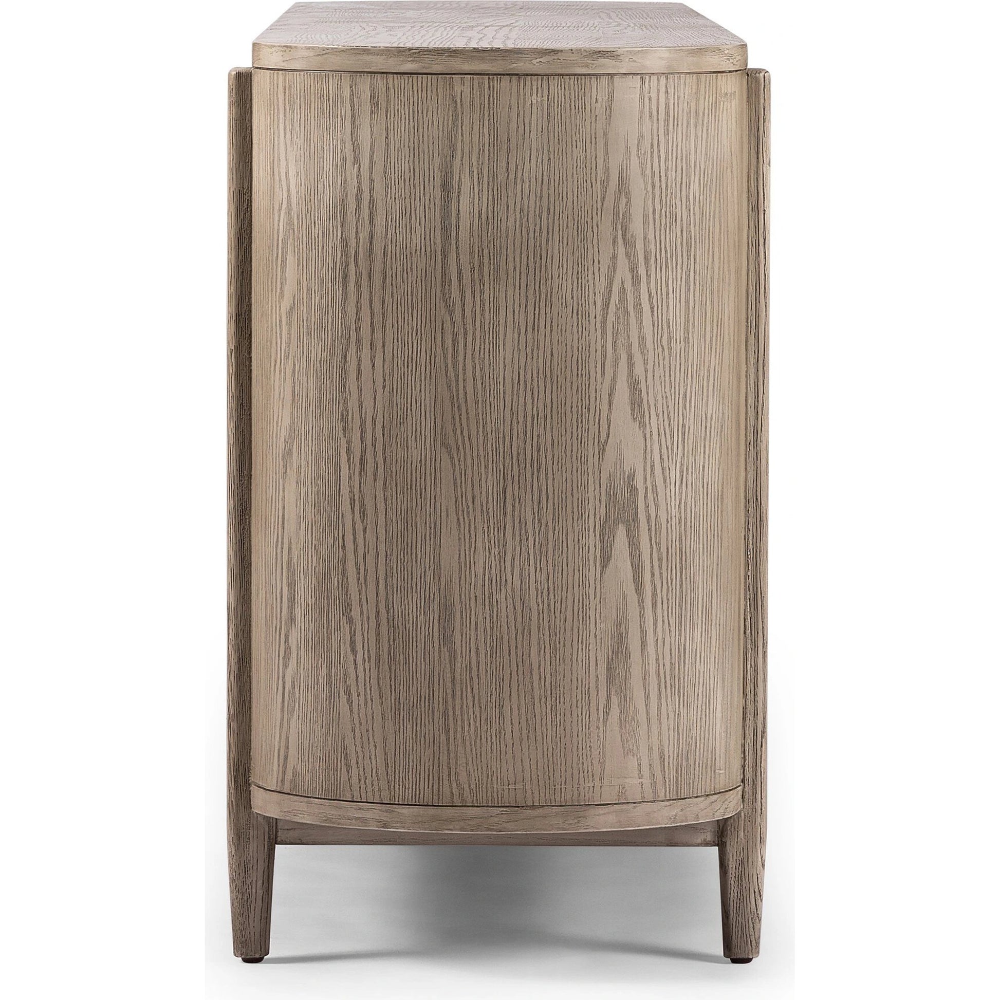Tolle Sideboard by Four Hands in drifted matte black, drifted oak. Made from solid oak, tempered glass, oak veneer in a modern style.