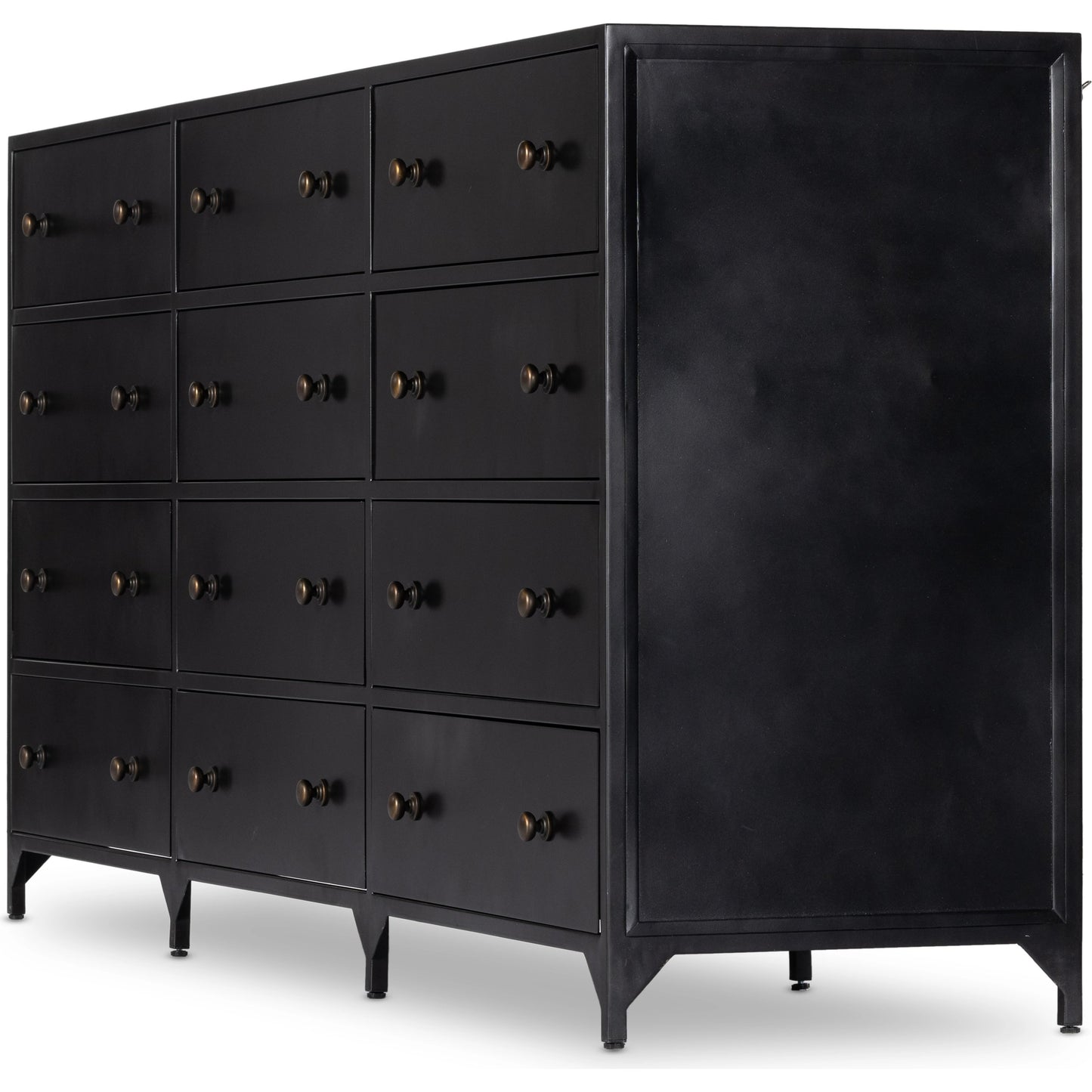 002 SI-1977081 | Additional Silo | Belmont 12 Drawer Dresser by Four Hands in black. Made from iron in a modern style.