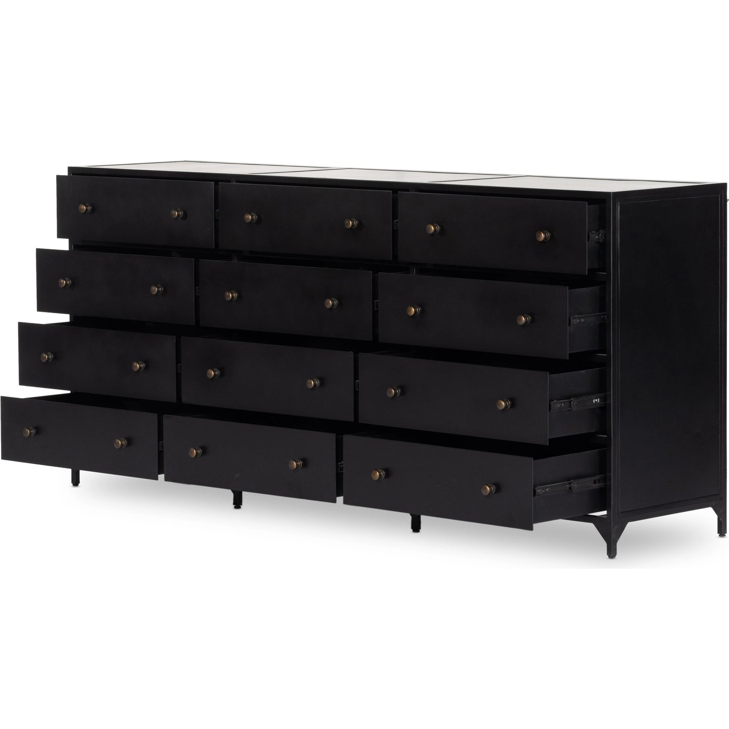 005 SI-1977081 | Additional Silo | Belmont 12 Drawer Dresser by Four Hands in black. Made from iron in a modern style.