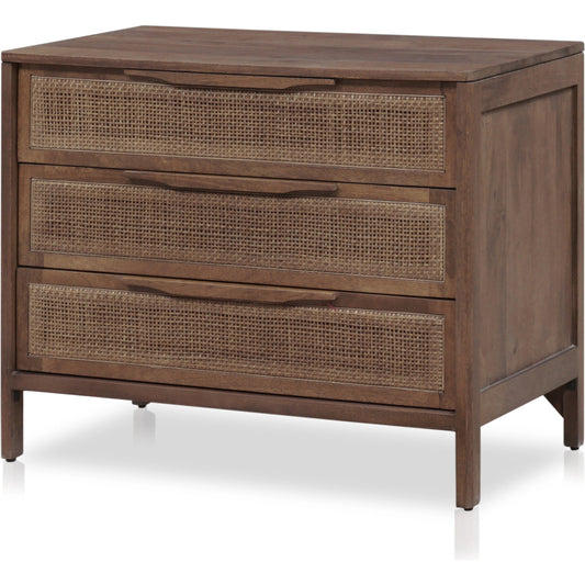 Sydney Large Nightstand by Four Hands. Made from solid mango, cane in a modern style.