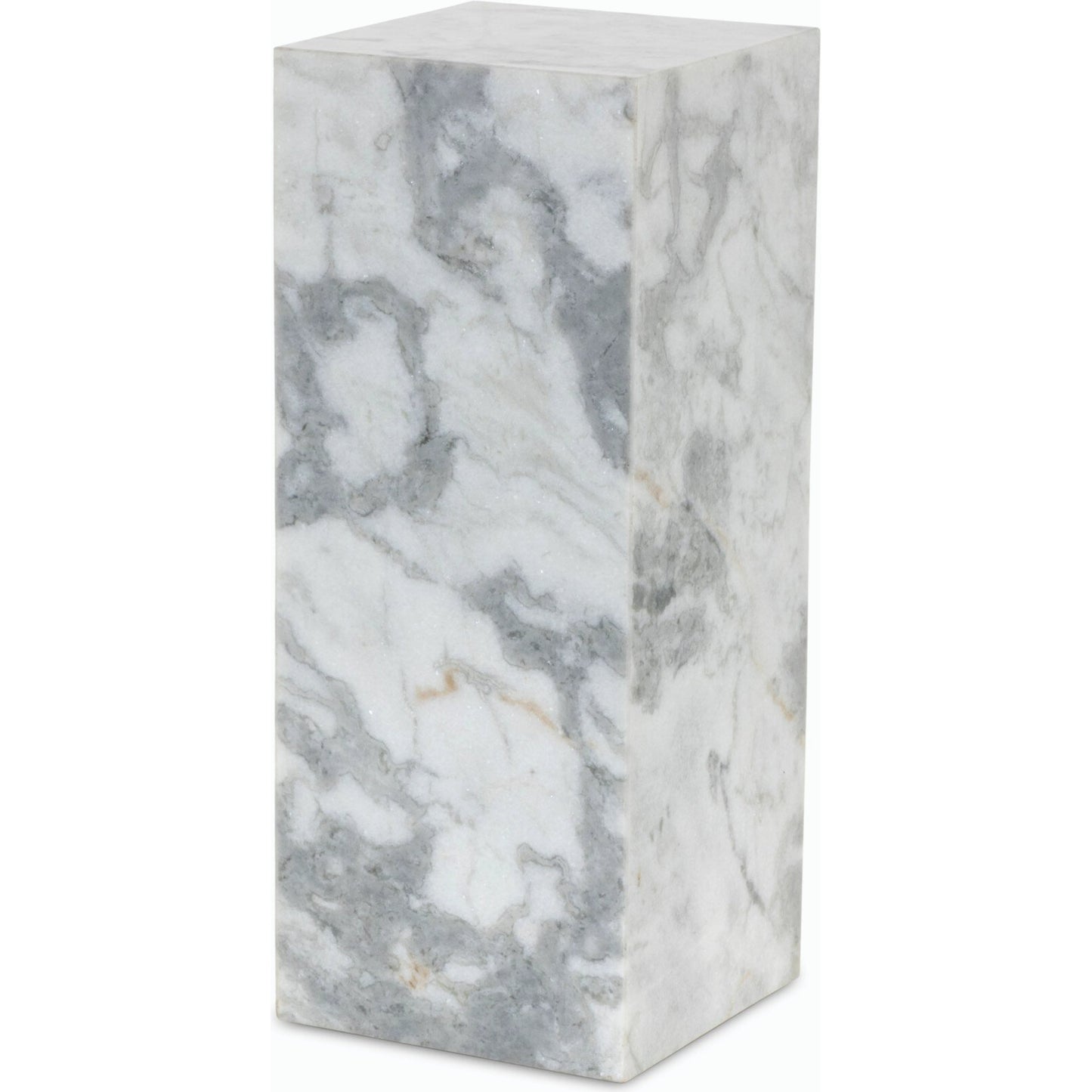 002 SI-2158314 | Primary Silo | Modern Marble Pedestal by Four Hands in white, grey speckled marble. Made from solid marble, engineered hardwood in a modern style.